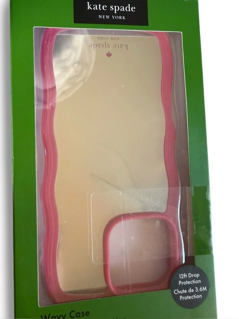 Kate Spade iPhone 16 Pro Max Wavy Case MagSafe Mirror Pink NIB Mag Case